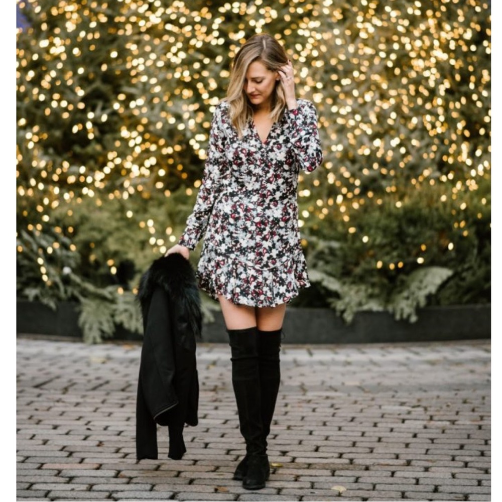 Veronica Beard Franklin floral print silk mini dress